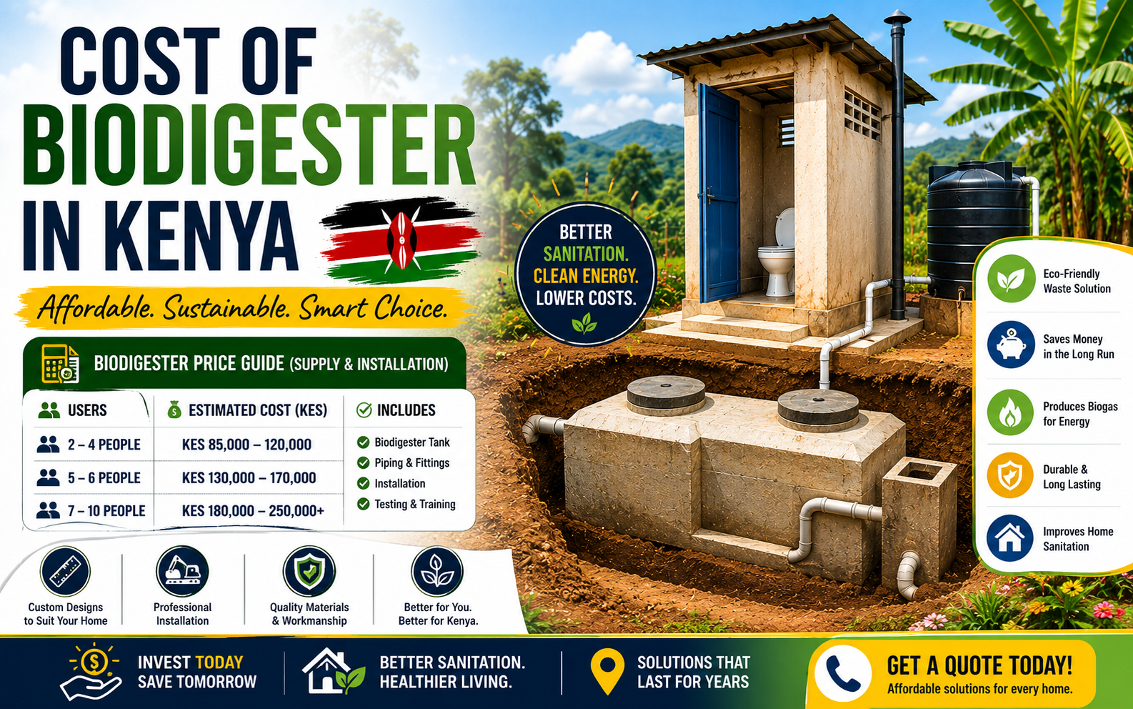 Cost of Biodigester in Kenya biodigesterkenya.co .ke