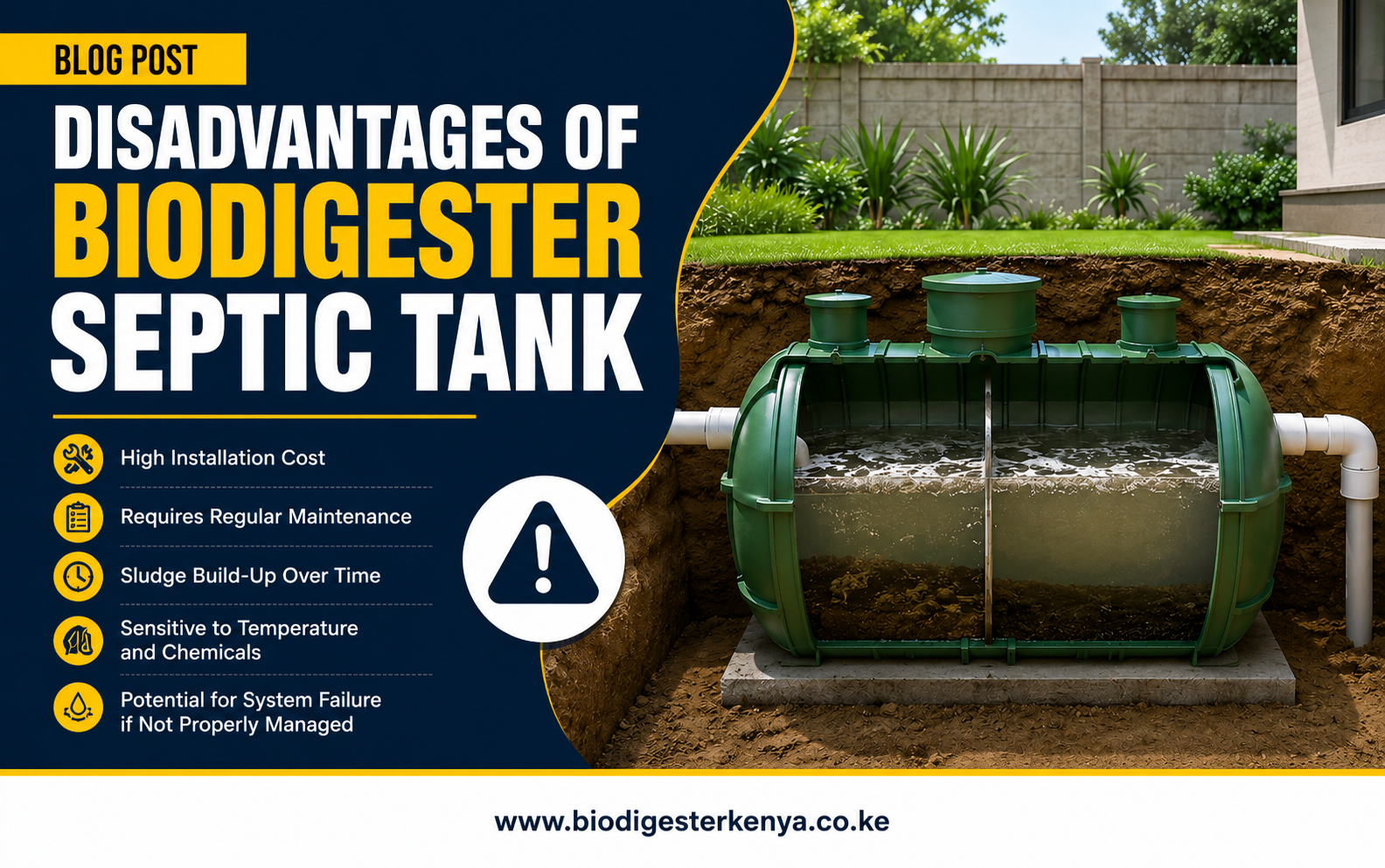 Disadvantages of Biodigester Septic Tank biodigesterkenya.co .ke