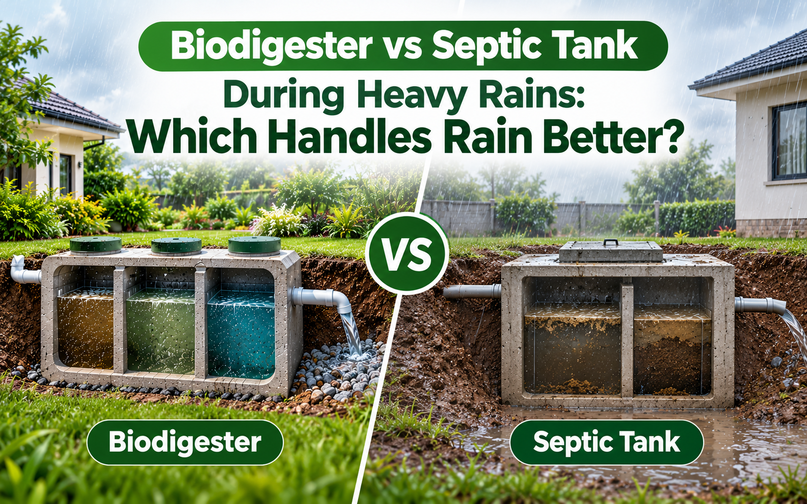 Biodigester vs Septic Tank in Heavy Rain